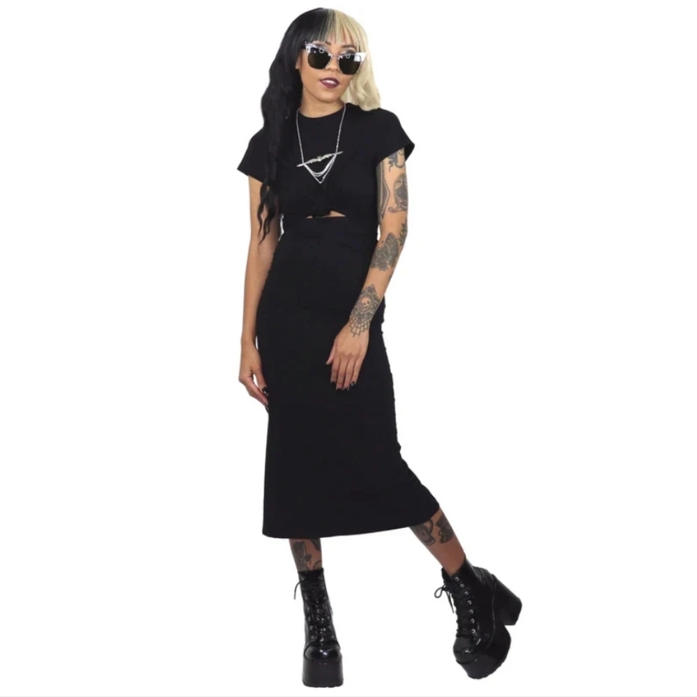 Foxblood tie me up dress